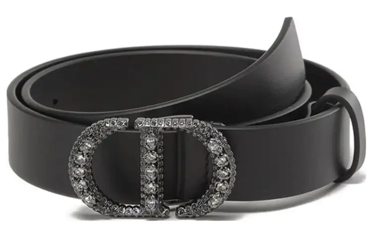 DIOR Cow Leather Belts Women's Black 2.7cm