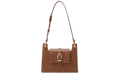 CHARLES&KEITH Pu Shoulder Bag, Portable Crossbody Bag Small Women's White/Brown