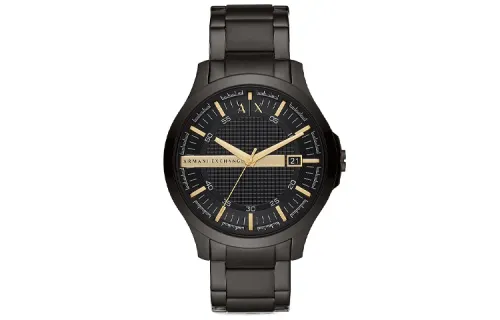 ARMANI EXCHANGE Wrist Watches Quartz Movement Stainless Steel Strap 46mm Black Dial Men's Watches