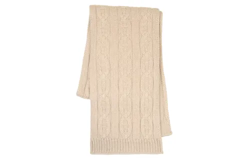 HERMES Chaine D'Ancre Knit Scarves Women's Beige