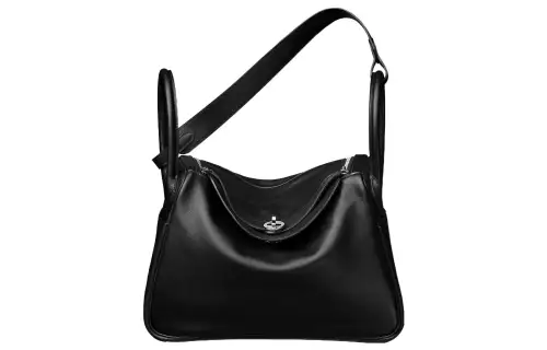 HERMES Lindy Swift Calfskin Cow Leather Handbag, Shoulder Bag Regular 30 Women's 89 Noir Black