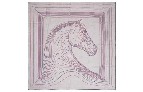 HERMES Scarves Women's Gray Pink