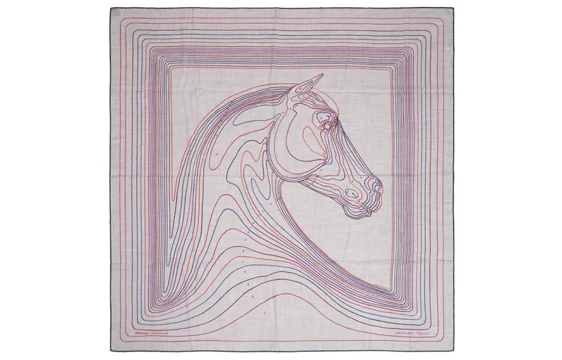 HERMES Scarves Women's Gray Pink