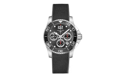 LONGINES Longines Concas diving series automatic mechanical movement date display chronograph men's watch Swiss watch 41mm black dial stainless steel case rubber strap L3.783.4.56.9
