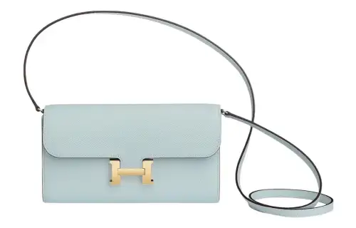 HERMES Constance To Go Gold tone Lock Epsom Leather Crossbody Bags Women's T0 Bleu Brume Dusty Blue