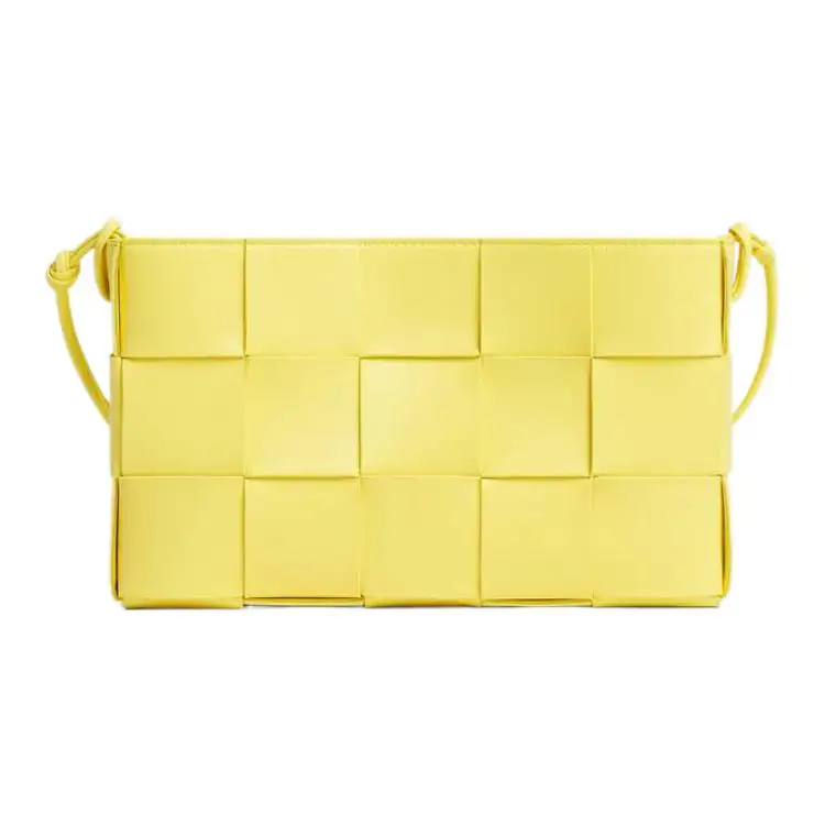 Bottega Veneta CASSETTE Calfskin Pochette, Shoulder Bag Portable One Shoulder Crossbody Clutch Medium Women's Yellow
