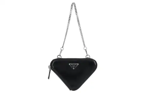 PRADA Brushed Chain Linked Wallet Black