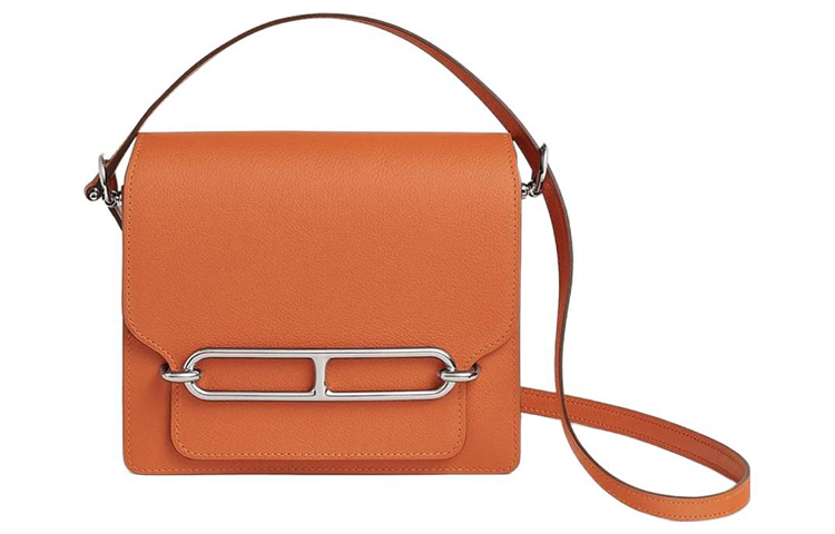HERMES Roulis Silver Tone Buckle Evercolor Calfskin Pig Nose Bag, Shoulder Bag, Crossbody Bag Mini Women's