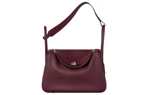 HERMES Lindy Clemence Bullock Leather Handbag, Shoulder Bag 34 Women's 57 Bordeaux Red