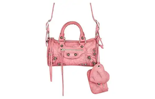 Balenciaga Le Cagole Sheepskin Shoulder Bag, Crossbody Bag Women's Pink