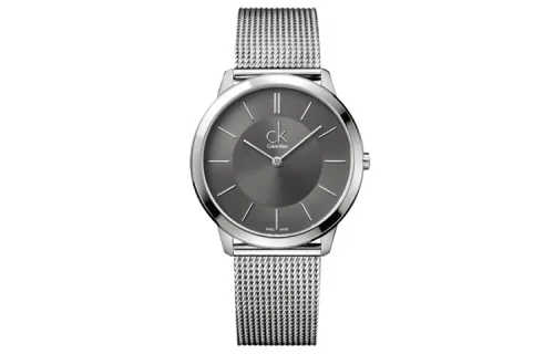 CALVIN KLEIN Wrist Watches Quartz Movement Stainless Steel Strap 40mm Gray Dial Unisex 30m Water Resistant