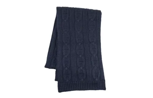HERMES Chaine D'Ancre Knit Scarves Women's Blue