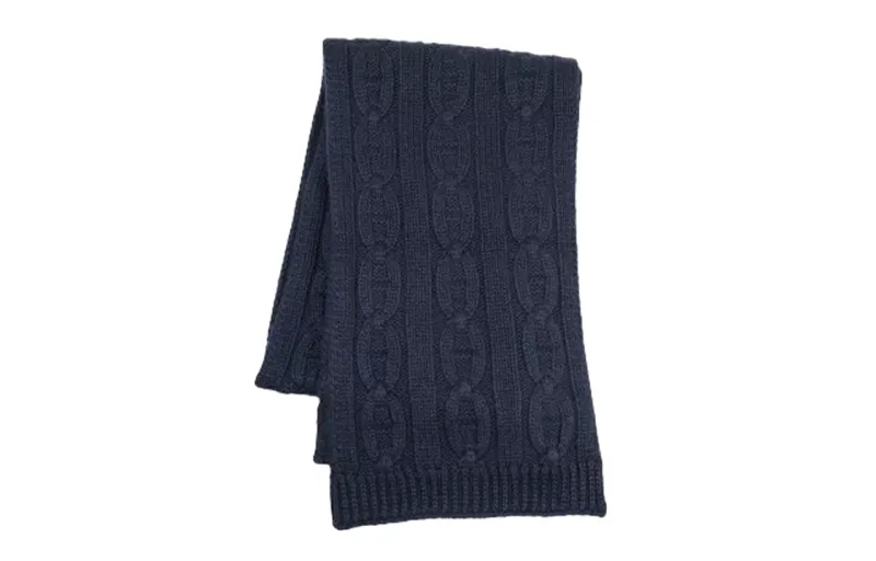 HERMES Chaine D'Ancre Knit Scarves Women's Blue
