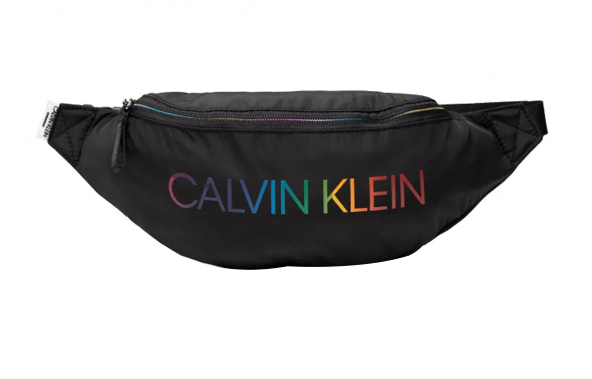 CK/Calvin Klein Nylon Fabric Sling Bag, Fanny Pack Men's Black