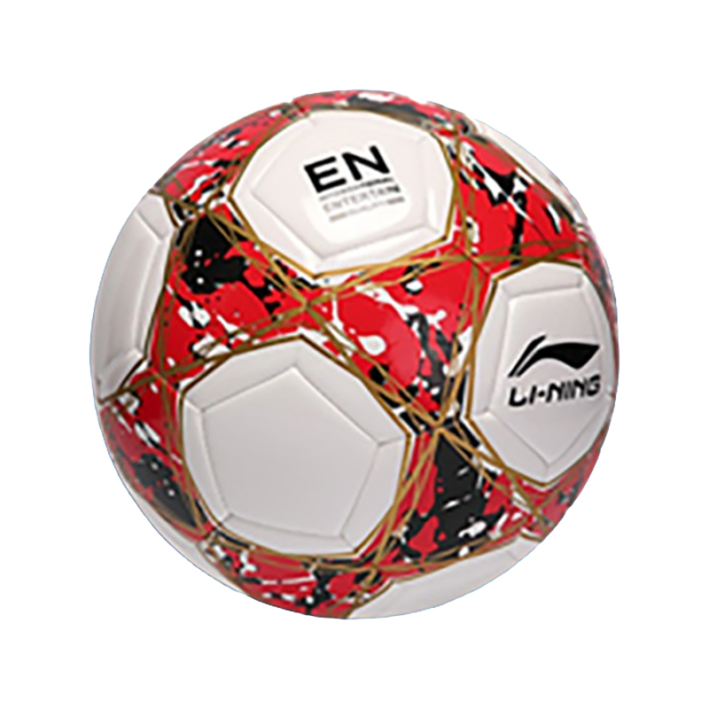 Li Ning Size 5 Soccer Ball TPU Machine Stitched Soccer Ball Unisex Red Black White