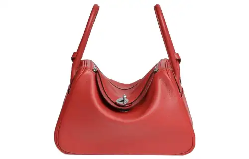 HERMES Lindy Evercolor Calfskin Handbag 26 Women's 0E Rose Texas Pink