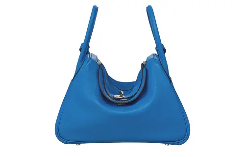 HERMES Lindy Evercolor Calfskin Handbag 30 Women's I7 Bleu Zellige Mosaics Blue