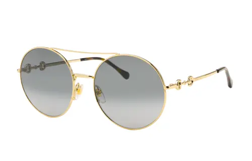 GUCCI Gray Round Sunglasses Women's