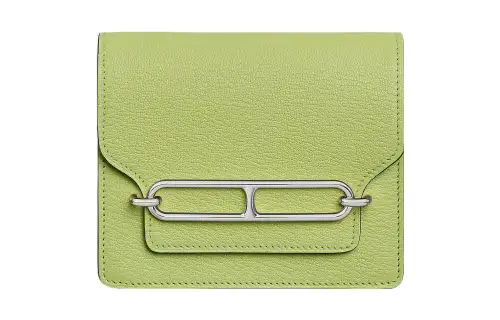 HERMES Roulis Mysore Goat Skin Fanny Pack Wallet Women's R9 Tender Shoot Yellow