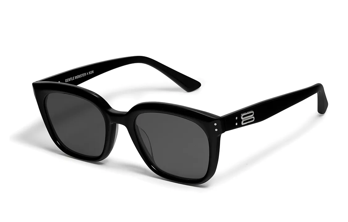 GENTLE MONSTER Plate Frame Irregular Shape Sunglasses Unisex Black