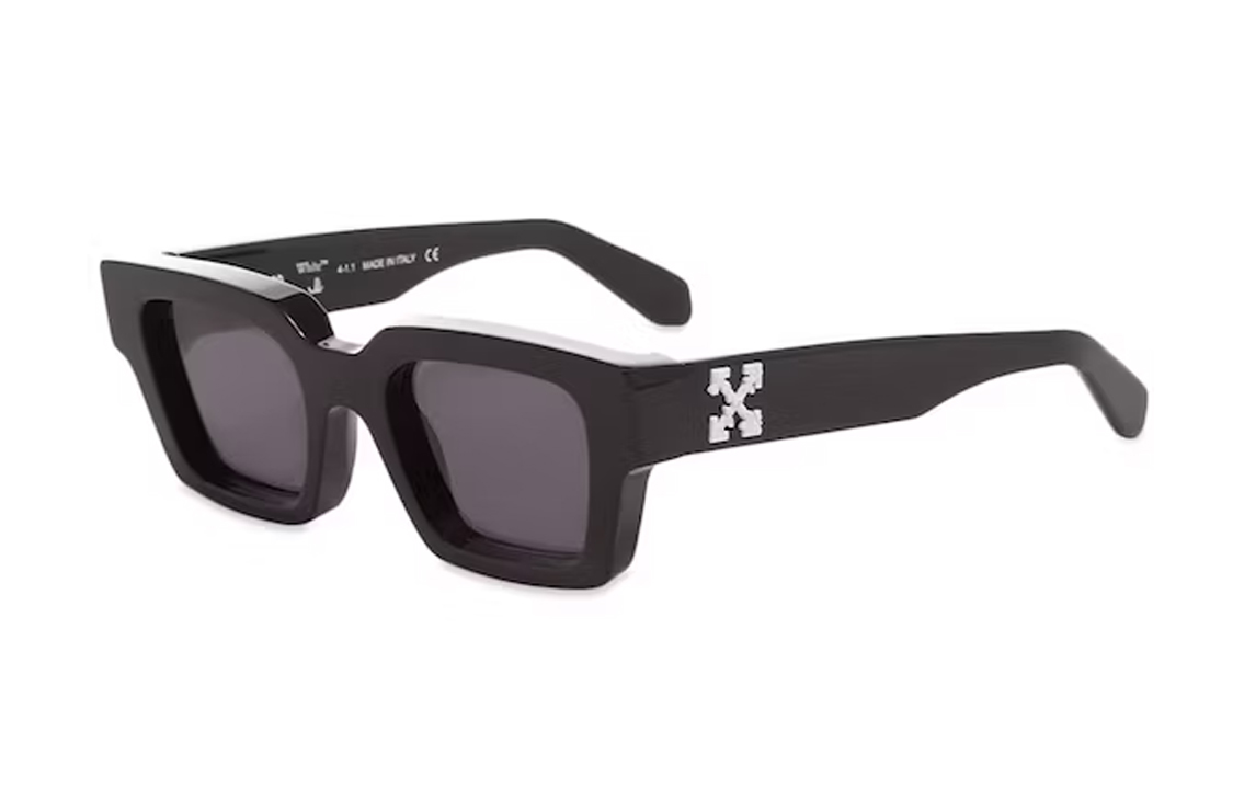 OFF WHITE Virgil Square Frame Sunglasses Black White Grey FW21