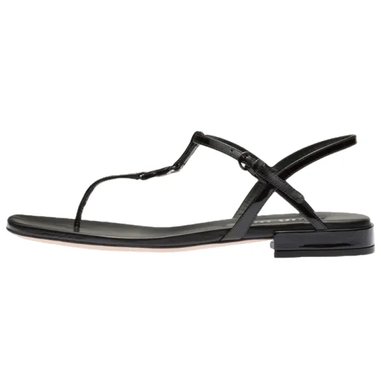MIU MIU Logo-plaque Leather Flat Sandals