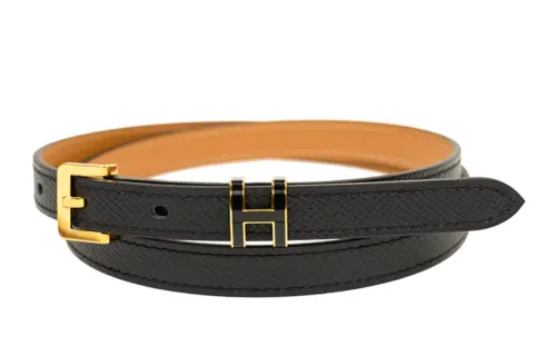 HERMES Leather Belts Women's 1.5cm