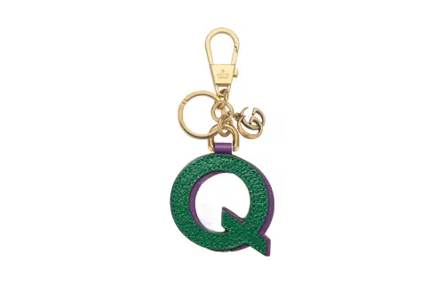 GUCCI Canvas Keychain Bag Accessory Women's Green/Purple