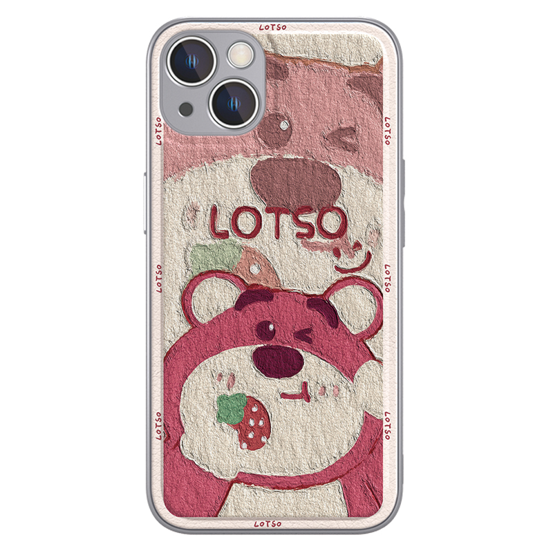 Disney Disney, apple, strawberry, cute protective case, set, compatible phone case, genuine leather, material, hand painting, 17promax, 17, 16, 16plus, 15/14/13/12/11/
