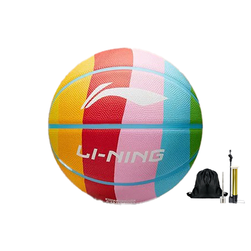Li Ning Rubber Basketball Foam Rainbow Size 7 Ball Training Unisex