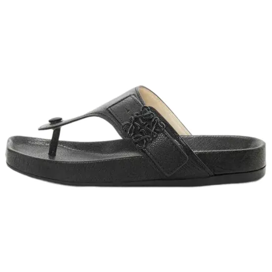 LOEWE Logo-plaque Leather Flip Flops