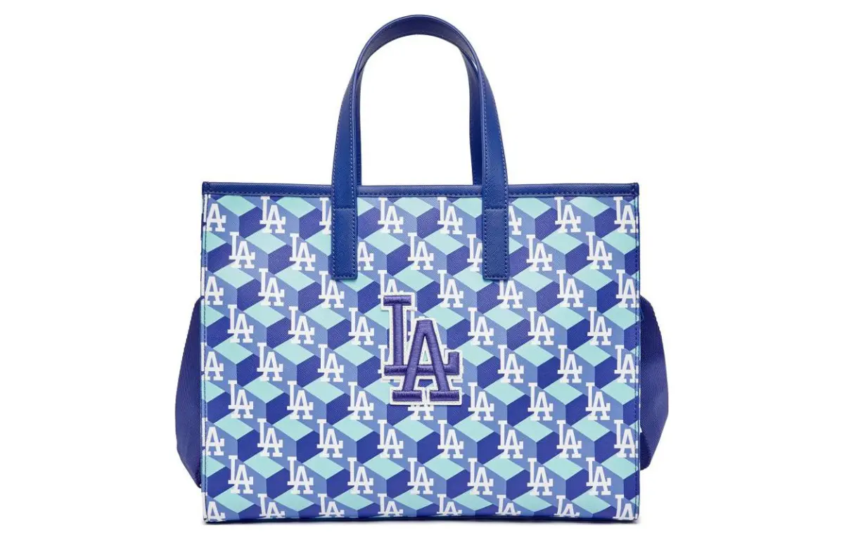 MLB Synthetic Leather Tote Bag, Shopping Bag, Handbag Medium Women's Blue
