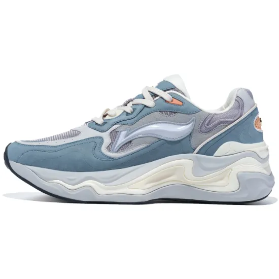 LI-NING 1990 Lava Casual Shoes Men Low-Top Blue Gray