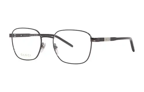 GUCCI Minimalist Style Metal Square Prescription Glasses Men's Gold