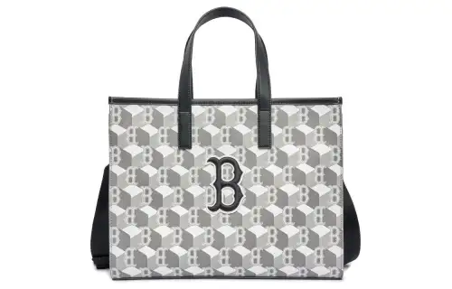 MLB Synthetic Leather Tote Bag, Shopping Bag, Handbag Medium Women's Gray