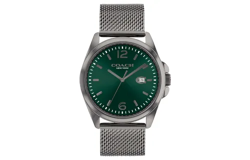 COACH Wrist Watches Quartz Movement Stainless Steel Watchband Green Dial Men's Watches