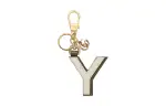 GUCCI Canvas With Leather Keychain Bag Accessory Women's Gray/White