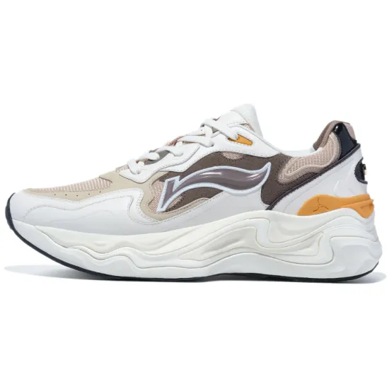 LI-NING 1990 Lava Casual Shoes Men Low-Top White-Brown