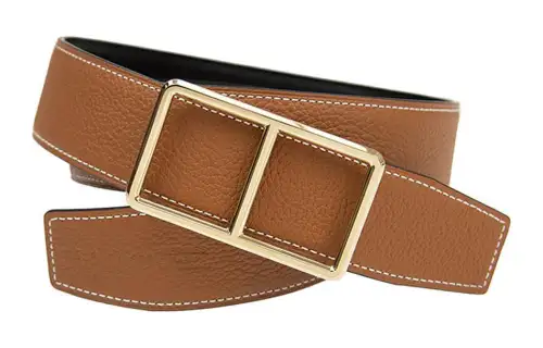 HERMES Leather Belts Men's Brown Width 3.8cm