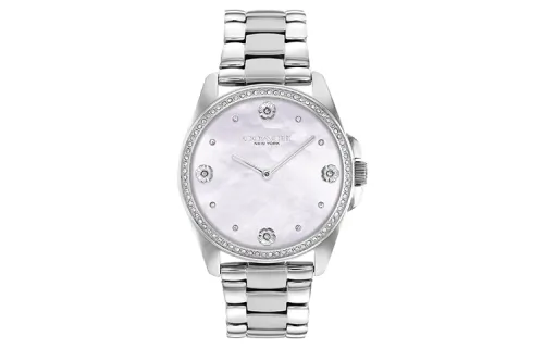 COACH Wrist Watches Quartz Movement Stainless Steel Strap Mother of Pearl Color Watch Dial Women's Watch