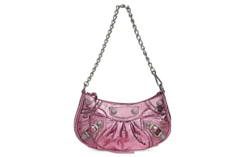 Balenciaga Le Cagole Leather Handbag, Shoulder Bag Women's Pink