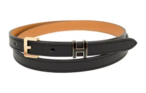 HERMES Leather Belts Women's Width 1.5cm