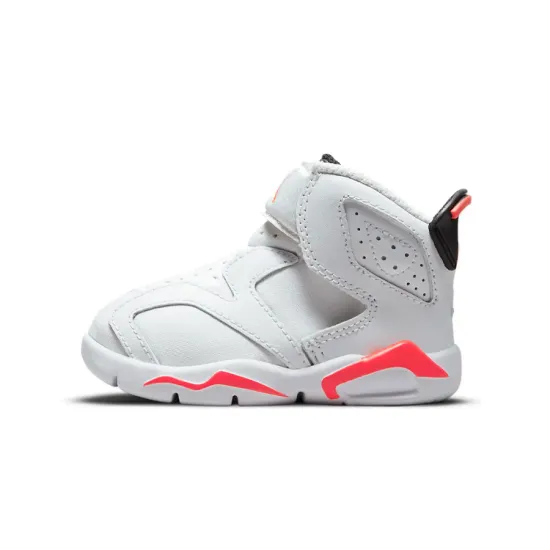 Air Jordan 6 Toddler Shoes TD Mid-top White/Black/Red