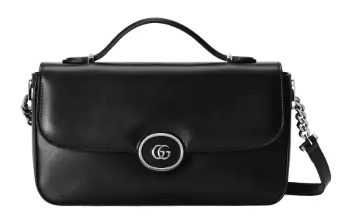 GUCCI Leather Handbag, Shoulder Bag, Crossbody Bag Small Women's Black