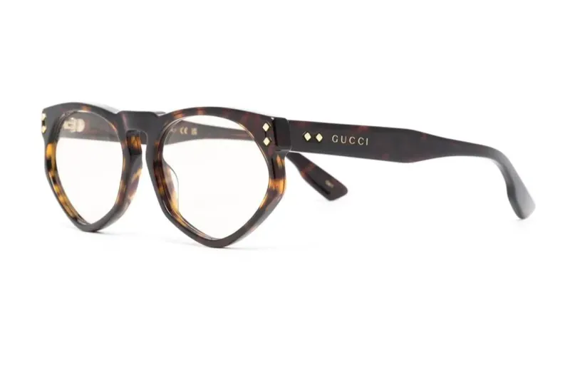 Gucci tortoiseshell-effect round-frame sunglasses