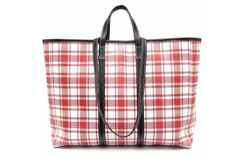 Balenciaga Barbes Calfskin Shopping Bag, Storage Bag, Handbag, Shoulder Bag, Crossbody Bag Men's Red/White