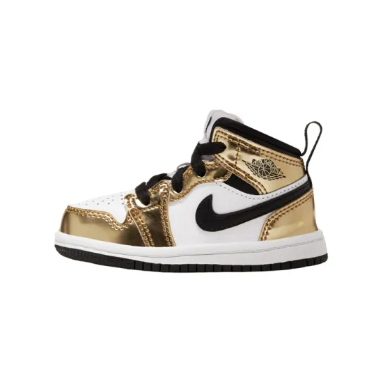 Jordan 1 Mid Metallic Gold Black White TD