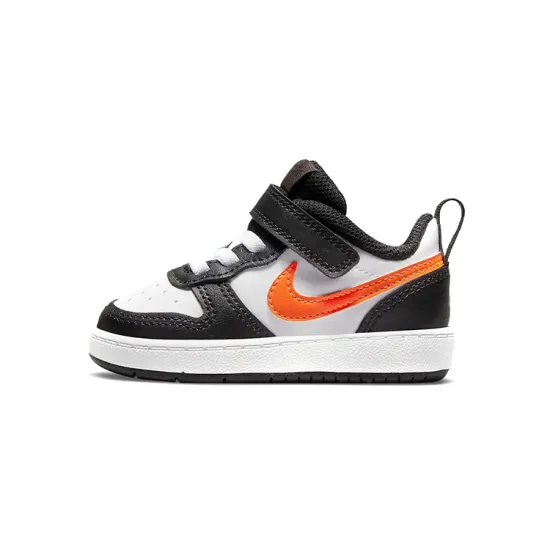 Nike Court Borough Toddler Shoes TD Low-top Black/White/Orange