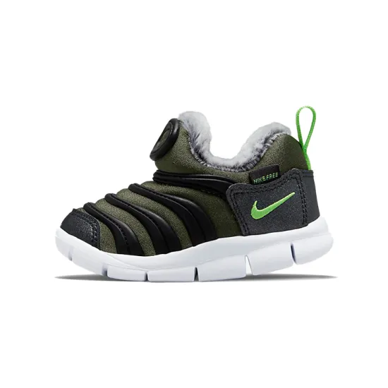 Nike Dynamo Free Toddler Shoes TD Low-top Black/Green/Silver/White