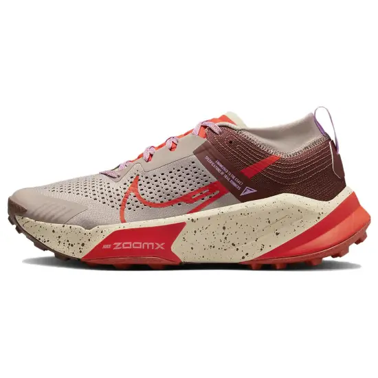 Nike ZoomX Zegama Trail Diffused Taupe Dark Pony Sanddrift Picante Red